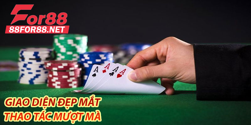 Giao diện đẹp mắt, thao tác mượt mà tại game bài For88