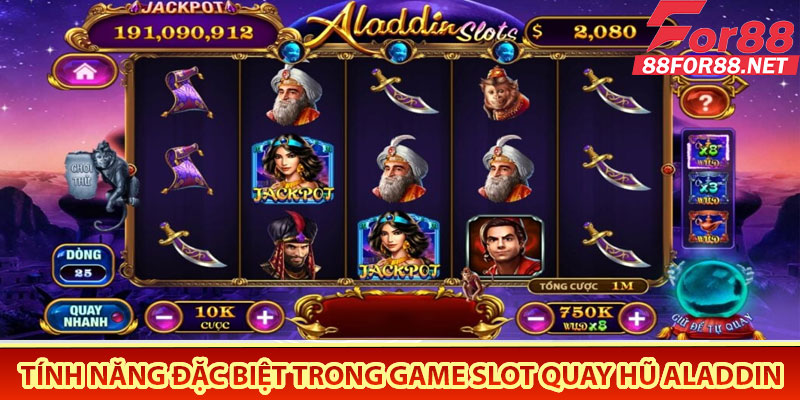 Tính năng đặc biệt trong game slot quay hũ Aladdin